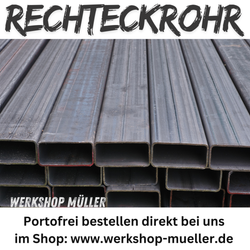 Rechteckrohr-Vierkantrohr-Hohlrohr schwarz